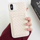 For iPhone XS / X Weave Texture Card Slot Skin Feel Phone Case(White) - 1