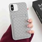 For iPhone XS / X Weave Texture Card Slot Skin Feel Phone Case(Grey) - 1