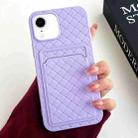 For iPhone XR Weave Texture Card Slot Skin Feel Phone Case(Light Purple) - 1