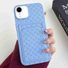 For iPhone XR Weave Texture Card Slot Skin Feel Phone Case(Sky Blue) - 1
