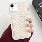 For iPhone XR Weave Texture Card Slot Skin Feel Phone Case(White) - 1