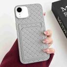 For iPhone XR Weave Texture Card Slot Skin Feel Phone Case(Grey) - 1