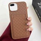 For iPhone 8 Plus / 7 Plus Weave Texture Card Slot Skin Feel Phone Case(Brown) - 1