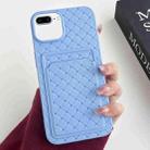 For iPhone 8 Plus / 7 Plus Weave Texture Card Slot Skin Feel Phone Case(Sky Blue) - 1