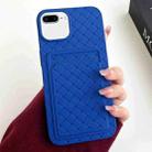 For iPhone 8 Plus / 7 Plus Weave Texture Card Slot Skin Feel Phone Case(Dark Blue) - 1