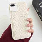 For iPhone 8 Plus / 7 Plus Weave Texture Card Slot Skin Feel Phone Case(White) - 1