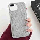 For iPhone 8 Plus / 7 Plus Weave Texture Card Slot Skin Feel Phone Case(Grey) - 1