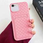 For iPhone 6s Plus / 6 Plus Weave Texture Card Slot Skin Feel Phone Case(Pink) - 1