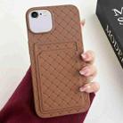 For iPhone 6s Plus / 6 Plus Weave Texture Card Slot Skin Feel Phone Case(Brown) - 1