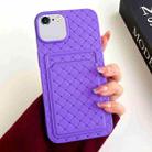 For iPhone 6s Plus / 6 Plus Weave Texture Card Slot Skin Feel Phone Case(Dark Purple) - 1