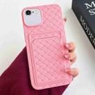 For iPhone 6s / 6 Weave Texture Card Slot Skin Feel Phone Case(Pink) - 1