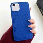 For iPhone 6s / 6 Weave Texture Card Slot Skin Feel Phone Case(Dark Blue) - 1