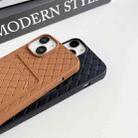 For iPhone 8 Plus / 7 Plus Weave Texture Card Slot Skin Feel Phone Case with Push Card Hole(Olive Green) - 5