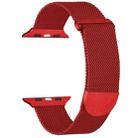 For Apple Watch 8 45mm Milanese Metal Magnetic Watch Band(Red) - 1