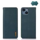 For iPhone 15 KHAZNEH Nappa Top Layer Cowhide Leather Phone Case(Green) - 1