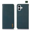 For iPhone 16 Plus KHAZNEH Nappa Top Layer Cowhide Leather Phone Case(Green) - 1