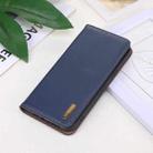 For iPhone 16 Plus KHAZNEH Nappa Top Layer Cowhide Leather Phone Case(Blue) - 2