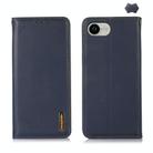 For iPhone 16e KHAZNEH Nappa Top Layer Cowhide Leather Phone Case(Blue) - 1