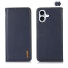 For iPhone 17 KHAZNEH Nappa Top Layer Cowhide Leather Phone Case(Blue) - 1