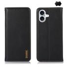 For iPhone 17 KHAZNEH Nappa Top Layer Cowhide Leather Phone Case(Black) - 1