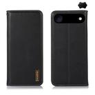 For iPhone 17 Air KHAZNEH Nappa Top Layer Cowhide Leather Phone Case(Black) - 1