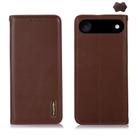 For iPhone 17 Air KHAZNEH Nappa Top Layer Cowhide Leather Phone Case(Brown) - 1