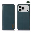 For iPhone 17 Pro KHAZNEH Nappa Top Layer Cowhide Leather Phone Case(Green) - 1