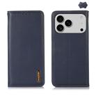 For iPhone 17 Pro KHAZNEH Nappa Top Layer Cowhide Leather Phone Case(Blue) - 1