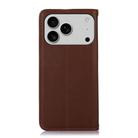 For iPhone 17 Pro KHAZNEH Nappa Top Layer Cowhide Leather Phone Case(Brown) - 3