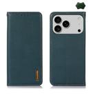 For iPhone 17 Pro Max KHAZNEH Nappa Top Layer Cowhide Leather Phone Case(Green) - 1