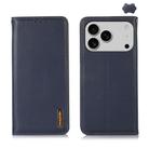 For iPhone 17 Pro Max KHAZNEH Nappa Top Layer Cowhide Leather Phone Case(Blue) - 1