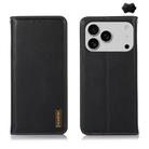 For iPhone 17 Pro Max KHAZNEH Nappa Top Layer Cowhide Leather Phone Case(Black) - 1
