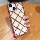 For iPhone 14 / 13 3D Diamond Lattice Laser Engraving Phone Case(Pink) - 1