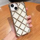 For iPhone 14 / 13 3D Diamond Lattice Laser Engraving Phone Case(Gold) - 1