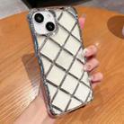 For iPhone 14 / 13 3D Diamond Lattice Laser Engraving Phone Case(Silver) - 1