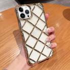 For iPhone 14 Pro 3D Diamond Lattice Laser Engraving Phone Case(Gold) - 1