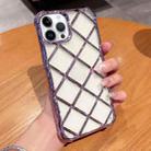 For iPhone 14 Pro 3D Diamond Lattice Laser Engraving Phone Case(Purple) - 1