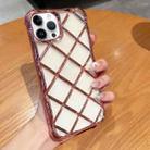 For iPhone 14 Pro Max 3D Diamond Lattice Laser Engraving Phone Case(Pink) - 1