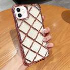 For iPhone 11 3D Diamond Lattice Laser Engraving Phone Case(Pink) - 1