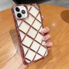 For iPhone 11 Pro Max 3D Diamond Lattice Laser Engraving Phone Case(Pink) - 1