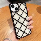 For iPhone 15 3D Diamond Lattice Laser Engraving Phone Case(Black) - 1