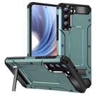 For Samsung Galaxy S21+ 5G Matte Holder Phone Case(Dark Green) - 1