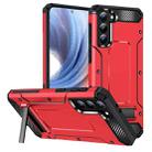 For Samsung Galaxy S21+ 5G Matte Holder Phone Case(Red) - 1