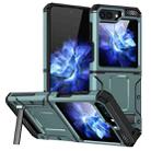For Samsung Galaxy Z Flip5 Matte Holder Phone Case(Dark Green) - 1