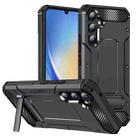For Samsung Galaxy A34 5G Matte Holder Phone Case(Black) - 1