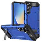 For Samsung Galaxy A34 5G Matte Holder Phone Case(Dark Blue) - 1