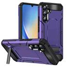 For Samsung Galaxy A34 5G Matte Holder Phone Case(Purple) - 1