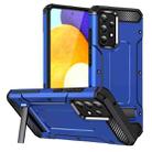 For Samsung Galaxy A52 Matte Holder Phone Case(Dark Blue) - 1