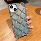 For iPhone 14 / 13 3D Diamond Lattice Laser Engraving Glitter Paper Phone Case(Gradient Silver) - 1