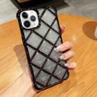 For iPhone 11 Pro Max 3D Diamond Lattice Laser Engraving Glitter Paper Phone Case(Gradient Black) - 1